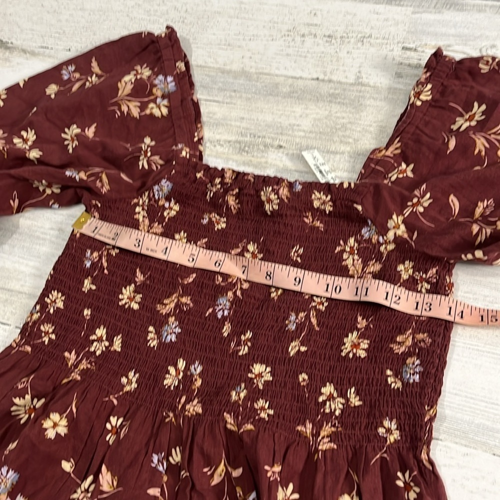 Madewell Lucie Smocked Square Neck Peplum Floral Blouse Size 2 NWT - Picture 10 of 11